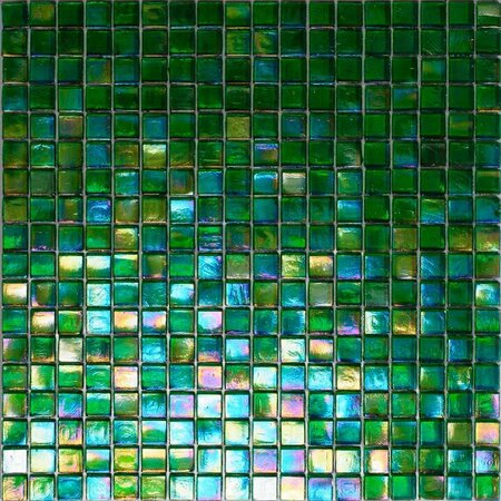 APOLLO TILE Skosh 11.6inx11.6in Glossy Emerald Green Glass Mosaic Wall and Floor Tile 18.69 sqft/case, 20PK APLNB88GN442A